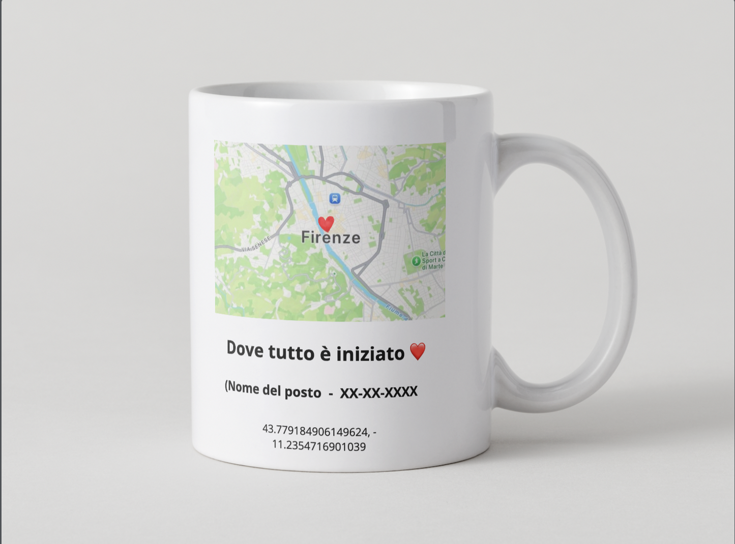 Tazza Personalizzata “Dove Tutto è Iniziato ❤️"