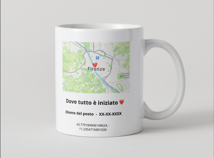 Tazza Personalizzata “Dove Tutto è Iniziato ❤️"